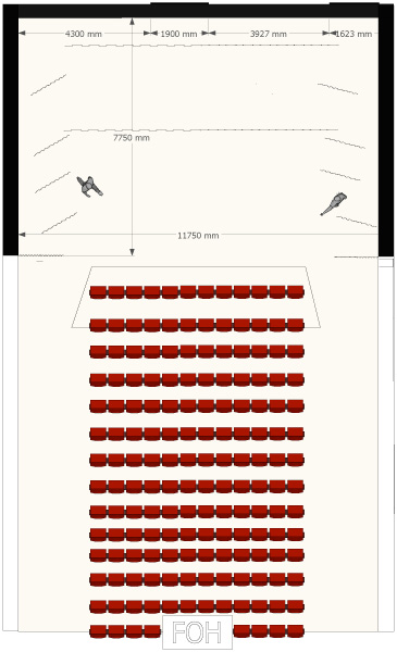 Saalplan 3D Grafiken und Maße
